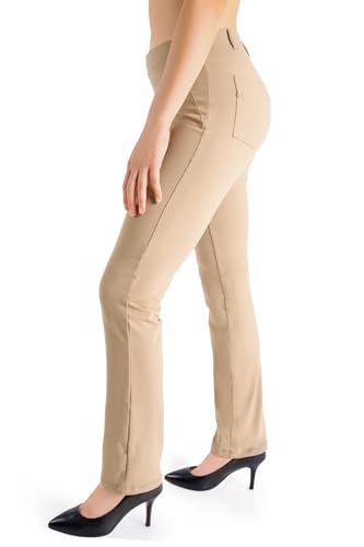 Image of Yogipace,Belt Loops,Women's Petite /Regular /Tall Straight Leg Yoga Dress Pants