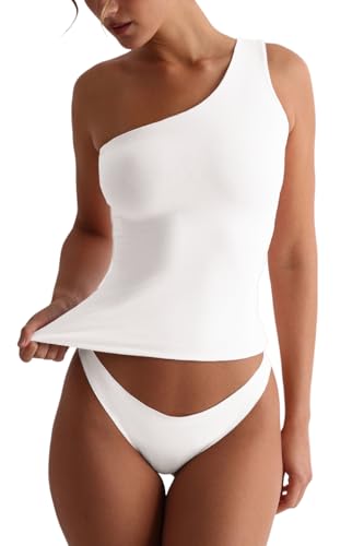 Image of SIGHTBOMB Seamless Ultra Soft Double Layer Premium Afford LUX Edition ONE Shoulder Sleeveless SOFTLINE Cuddle TOP for Women