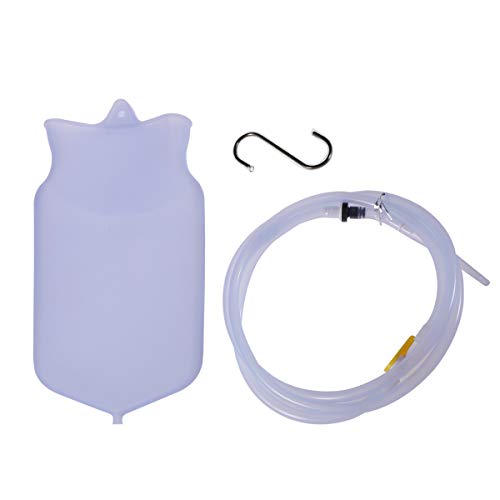 Kit de bolsa de ducha anal, 2 L, reutilizável, de silicone, bolsa para enema com mangueira de contro