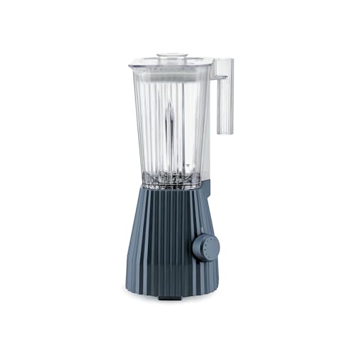 Alessi Plissé MDL09 G - Frullatore di Design con Caraffa Graduata, in Resina Termoplastica, Spina Europea 700W, 1,5l, Grigio