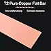T2 Copper Flat Bar Straight Rod, High Conductivity and Corrosion Resistant Craft Copper Bar for Electrical and Industrial Use(1.2mm*15mm*1000mm)