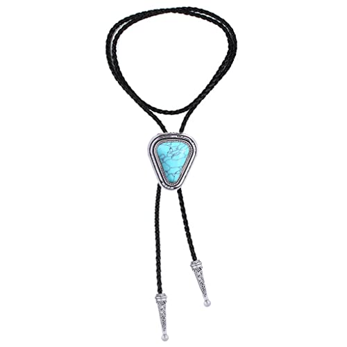 Image of Btilasif Bolo Tie- Tiger Eye Stone Bolo Tie Leather Necktie Western Jewelry Accessories for Women Men