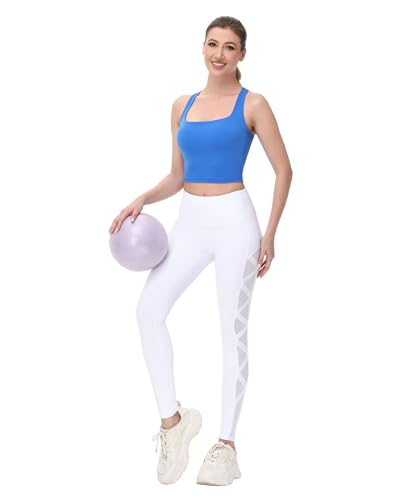 Image of romansong Strappy Yoga Sports Bras for Women Padded Criss-Cross Back Tank Tops