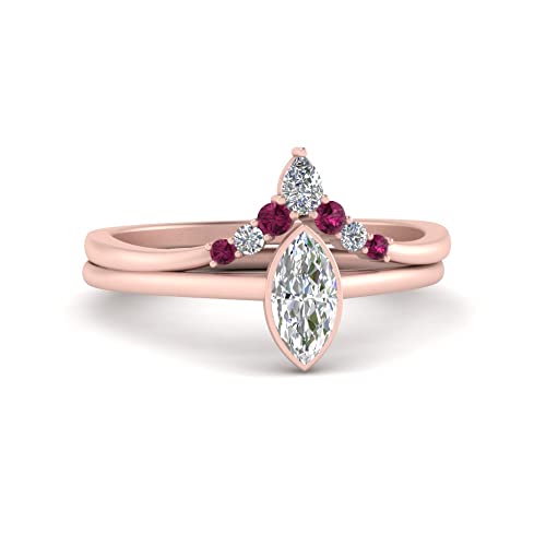 Bande courbée plaqué or rose et bague marquise haute joaillerie