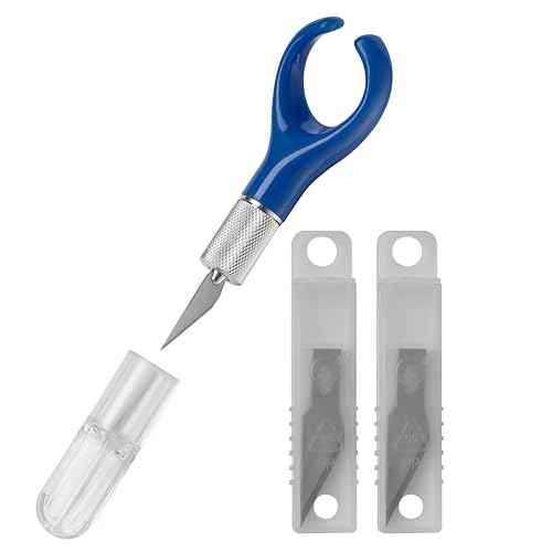 Alco-Albert 1448-15_1446 - Skalpell Set, Bastelmesser mit 12 Klingen, Schnitzmesser, Fingermesser basteln