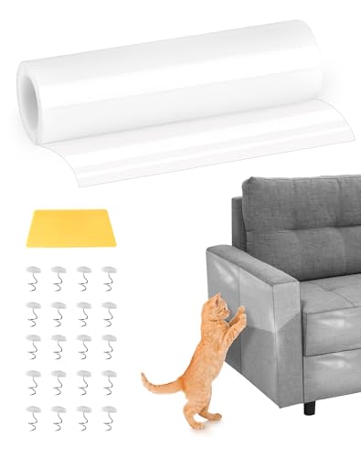 A aBlumen Kratzschutz Katze Tape 3m x 30cm, Kratzschutz Sofa Katze Pad Hunde für Türen Anti Kratz Folie für Katzen, Kratz Schutz für Möbel Couch...