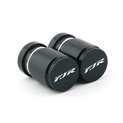 YIJIEBAO Mit Logo Motorrad CNC Aluminium Zubehör Rad Reifen Ventilschaft Kappenabdeckung Passend for Yamaha FJR FJR1300 A/AS/ES FJR1300ES 2001-2023(Black)