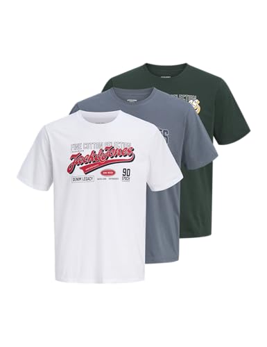 T-shirt Jjelogo Jack & Jones homme col rond manches courtes 3pk