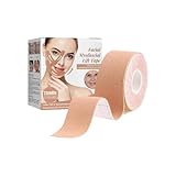 Face Lifting Tape -Myofasziales Gesichtstraffungsband-Lifting gegen Mimikfalten an Stirn und Doppelkinn- Anti-Falten-Patches für Männer und Frauen-Anti-Aging Gesichtshebeband mit Elastikbändern