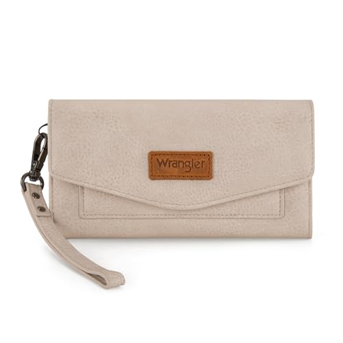 Image of Montana West X Wrangler Woman Wallet Large Wristlet Women's Wallets, Card Cases & Money Organizers Trifold Wristlet Wallet with Coin Purse and Rfid Lining