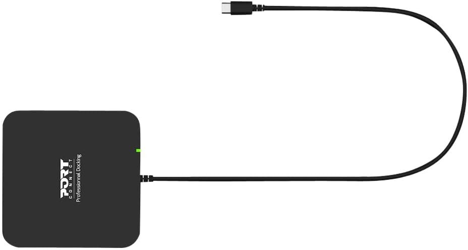 Port Connect Type-C 2 x 4k Display Travel Docking Station. Supports PXE Boot, 85w Power Distribution and Allows Connection of up to 10 Different peripherals.