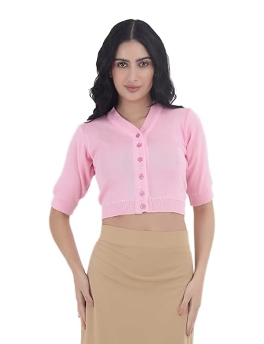 Image of Women Winter Wear V-Neck Half Sleeves Regular Fit Woollen Blouse