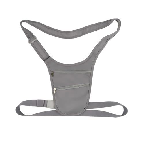 Mervokl Skin Versteck Brusttasche Hüfttasche Brusttasche Herren und Damen mit abnehmbarem Gürtel und Weicher, Hautfreundlicher Rückseite bietet Platz für Reisepässe, Kreditkarten, Bargeld, etc, gris