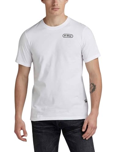 G-Star Para Hombre Camiseta Back Graphic Slim, Blanco White D23906-336-110 , L G-Star Para Hombre Camiseta Back Graphic Slim, Blanco White D23906-336-110 , L