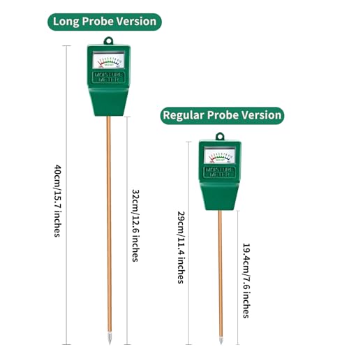 Hathdia Soil Moisture Meter,Long Probe Plant Hygrometer Moisture Sensor Plant Water Monitor for Potted Plants,Garden,Farm, Lawn(No Battery Needed)
