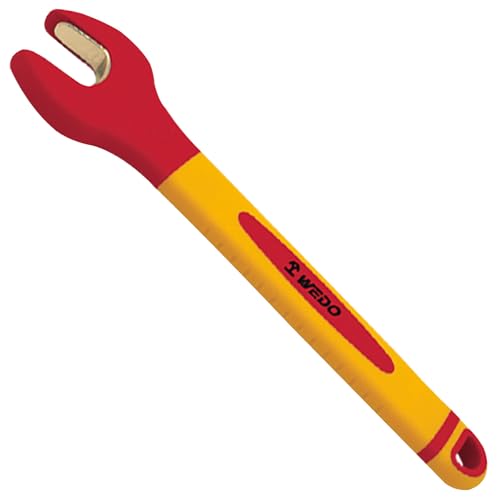 WEDO Single Open End Wrench 27mm Length, Insulated Non-Sparking Safety Injection Wrench VDE 1000V, Beryllium Copper, Single-head structure, DIN standard