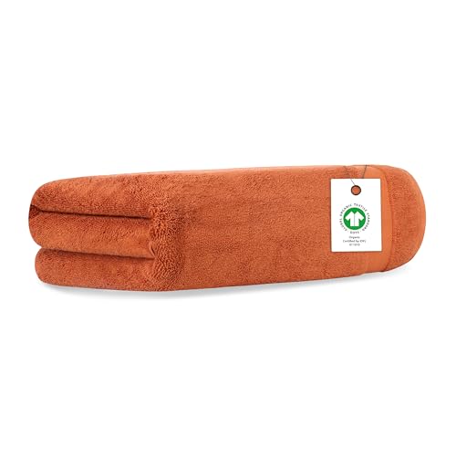 Delara Organic Cotton Luxuriously Plush Bath Sheet | GOTS & Oeko-TEX Certified | Premium Hotel Quality Towels | Feather Touch Technology| 650 GSM Long Staple|Soft, Quick Dry & Ultra-Absorbent 36"x70"