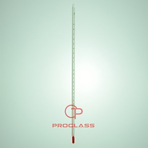 Proglass Glass Thermometer -20~100C,6mmOD,300mm Length,Clear