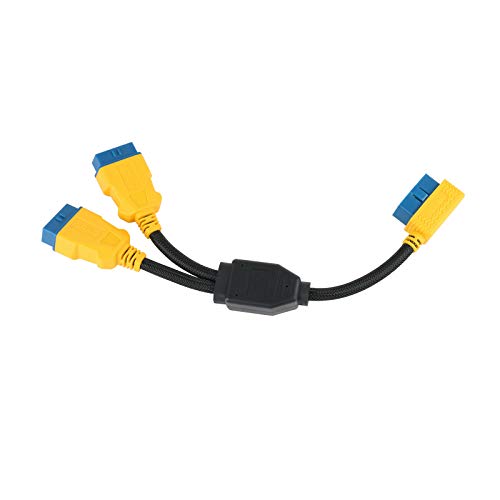 MOTOCOCHE OBD-2 Câble d'Extension Splitter pour Lecteur Code/Un Outil de Scanner, 16 Pin 35cm 1 Mâle à 2 Combo Head Femelle Adaptateur OBD-II Rallonge Diagnostique Auto Cordon Connecteur Cover