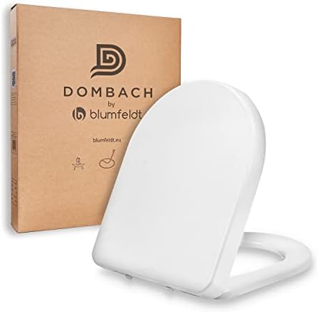 Dombach® Premium Toilettendeckel mit Absenkautomatik Abnehmbar (Weiß) WC Sitz mit Absenkautomatik, Klodeckel Klobrille, Toilettensitz, WC Deckel, Toilettenbrille Klobrille, D-Form