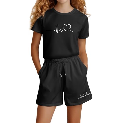 Schlafanzug Mädchen - Mädchen Kurz Pyjama Set mit Kragen & Knopfleiste...