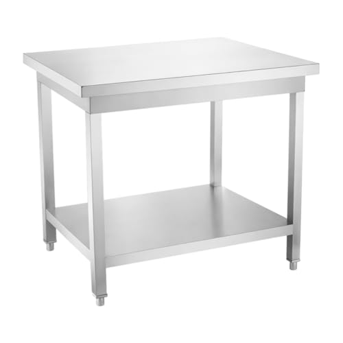 Table INOX professionnelle centrale 700x700 mm avec étagère basse - 5