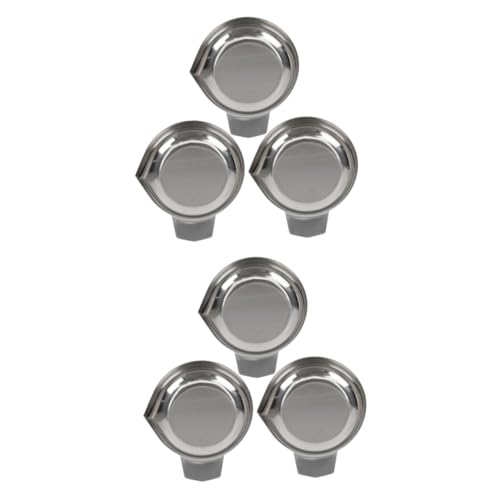 FUNOMOCYA 2sets Powder Measuring Tray Jewelry Scale Stainless Steel Weighing Dish Pointed-Mouth Design Smooth Surface Safe for Storage 3pcs*2