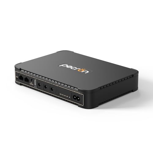 Image of PECRON D77 DC UPS Battery Backup, 76.96Wh Small UPS for WiFi Router /Modem /Security Camera /Phone, Uninterruptible Power Supply with PoE Port, 5V /9V /12V DC5521 Port, 5V USB-A