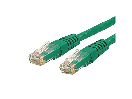 Image of StarTech 10ft CAT6 Ethernet Cable - Green CAT 6 Gigabit Ethernet Wire -250Mhz 100W PoE RJ45 UTP Molded Network Patch Cord with Strain Relief (C6PATCH10GN) | 250MHz bandwidth, Gold-plated RJ45, Patch Cable, Ethernet Cord, UTP Molded Network, Strain Relief, 10Gbps speeds