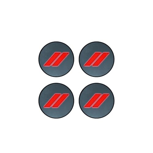 Image of IPG Compatible for Dodge Charger Challenger Durango Wheel Center Cap Decal Sticker Wrap Kit Personalize Your Vehicle (Inner Logo, Reflective - Red)