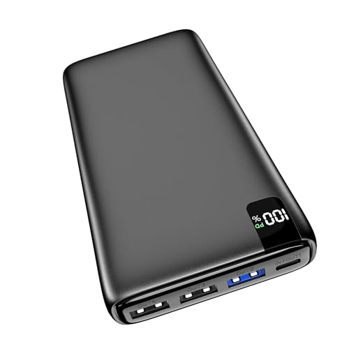 A ADDTOP-Batería-Externa-Power-Bank-26800mAh - Alta Capacidad Cargador Portátil Carga Rápida 22,5W, PD3.0 QC4.0, 4 Salidas y Entrada/Salida USB-C, Pantalla LED, Compatible iPhone,Teléfono,Galaxy,iPad