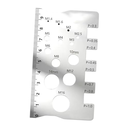 perfk Calibro per l'identificazione delle viti, misuratore per filettatura di dadi e bulloni, misuratore per autoriparatori, strumento di misura per la