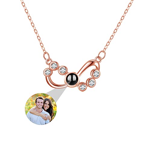 Personalisierte Foto-Unendlichkeits-Halskette aus Sterlingsilber, individuelle Fotoprojektions-Halskette, individueller Schmuck, Geschenke für Frauen, Mädchen, Ehefrau, Mutter, Weihnachten Cover