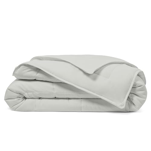 Cosy House Collection Luxury Down Alternative Comforter - Blend of Rayon Derived from Bamboo - Bedroom Essentials - All Season Use - Box Stitch Construction & Duvet Loops (Full/Queen, Silver)