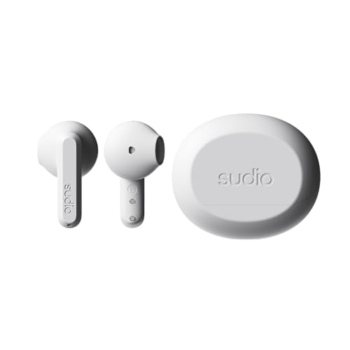 Image of Sudio A3 All-Day Wireless Earbuds - 25H Playtime, Bluetooth Earphones 5.4, Sweat & Splashproof, Balanced Sound, Clear Calls with Enhanced Mics, USB-C Charging, Made from Recycled Plastics (White)