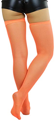 Image of ToBeInStyle Women's Fine Classic Fishnet Thigh High Stretch Nylon Novelty Stockings