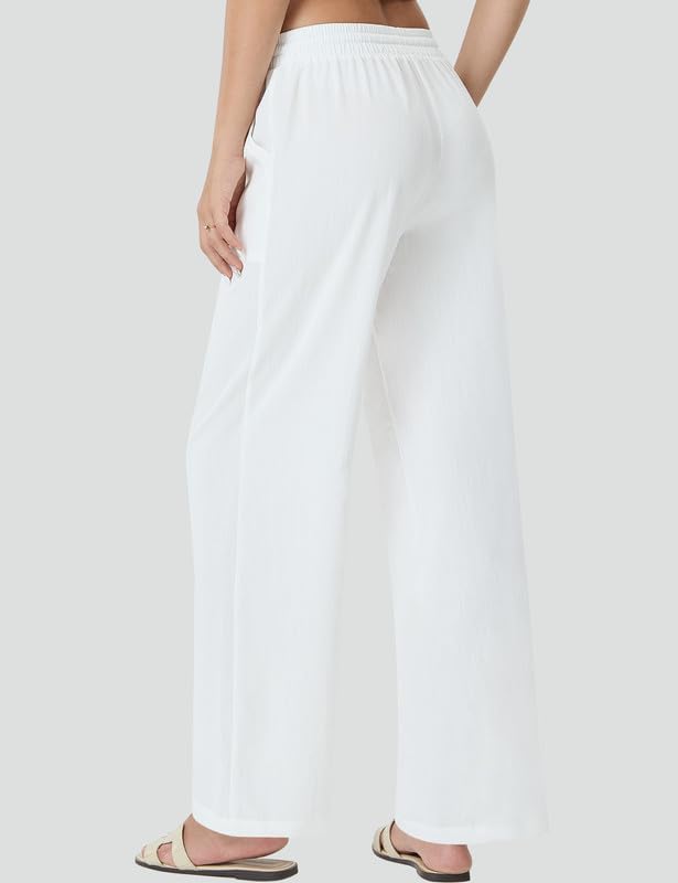 Women's Palazzo Pants for 29"/31" Flowy Travel Wide Leg Pants 2026 Ladies Casual Summer Loose Beach Lounge - Image 2