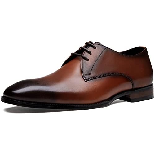 Jousen Men's Dress Shoes Leather Classic Formal Mens Oxfords Retro Derby Oxford