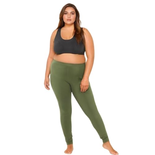 Image of Adira | Plus Size Leggings for Women | Plus Size Leggings for Women | High Waist | Ankle Length | Soft Cotton & Elastane Blend | Non-See-Through | Gusset Crotch Prevents Ripping