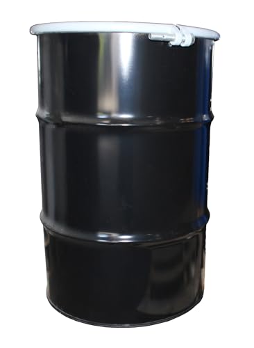 Image of Air Sea Containers 30 Gallon (New) Open Head UN Rated Steel Drum with Ring Lock Lid - Approx. 18.5 inch Diameter x 29 inch Height - UN Rated: 1A2 /Y1.4 for Solids & Liquid Materials