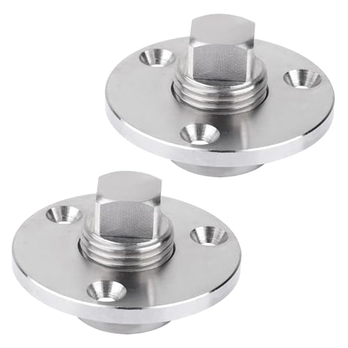 Stainless Steel Boat Drain Plug Kit 1/2 Threaded 2 Pack