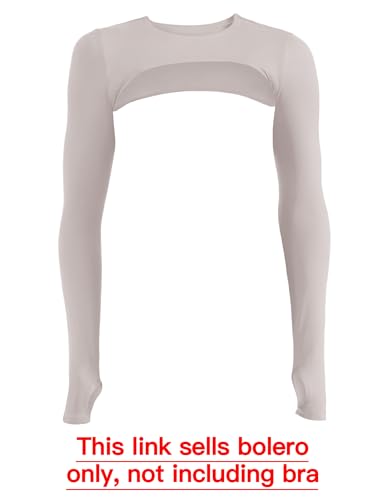 Image of YEOREO Women Crop Top Long Sleeve Bolero Open Front Workout Cropped Shirts Sports Shrug