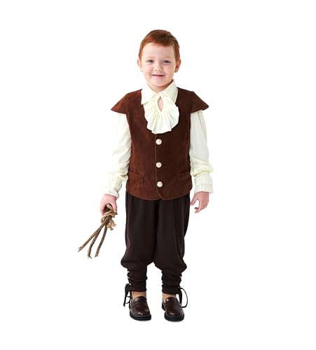 GRAJTCIN Medieval Renaissance Faire Costume Pirate Vest for Boys Lace-up Steampunk Gothic Waistcoat Viking Tunic Vest Brown XS by GRAJTCIN - Used condition - Image 2