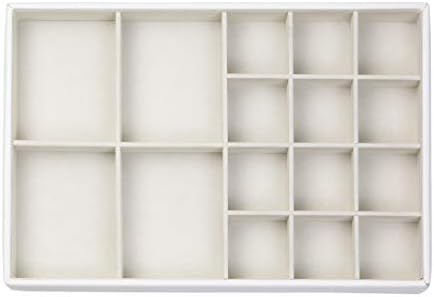 Richards Homewares Stackable Jewelry Storage Organizer Tray, 16-Compartment, White
