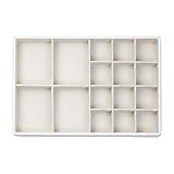 Richards Homewares Stackable Jewelry Storage Organizer Tray, 16-Compartment, White