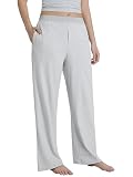 Abonlen Lightweight Loose Pants for Women Casual Lounge Pants Athletic Joggers Yoga Pants with Pockets(Light Gray,XS)