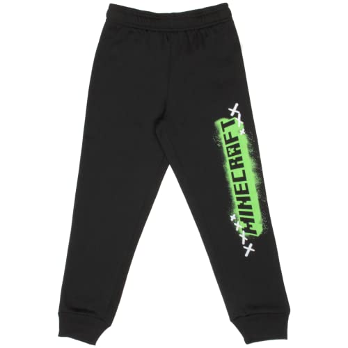 Image of Minecraft Boys 3 Piece Fleece Pants Sets, Crew Neck Sweatshirt, T-Shirt, and Pants 3-Pack Bundle Set for Boys