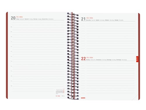 Finocam - Agenda Ikon 16 Meses 2025 2026 1 Día Página Septiembre 2025 - Diciembre 2026 (16 meses) Burdeos Internacional - imagen 5