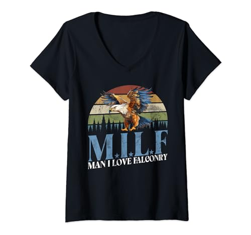 Mujer Cita divertida de hombre I love Falconry Camiseta Cuello V