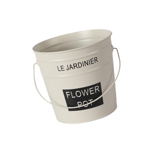 Kleiner Mehrzweck-Blumentopf aus Eisen, dekorativer Eimer mit Griff, Ständer, Eimer für Zuhause, Display-Beschichtung, Übertopf
